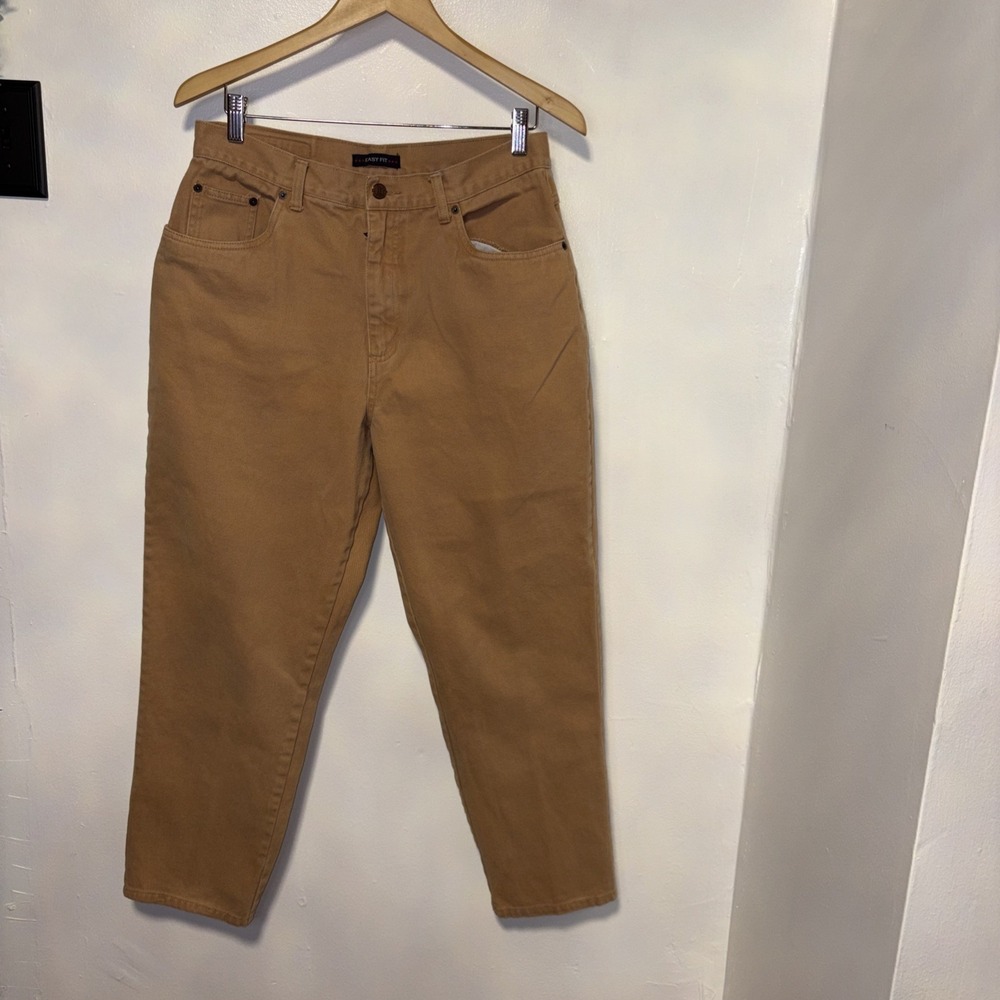 Bill Blass Easy Fit Jeans Women's‎ 14P Beige Straight High Rise  Cotton